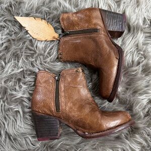 BED|STU New Cobbler Brown Leather Ankle Booties Sz 6.5